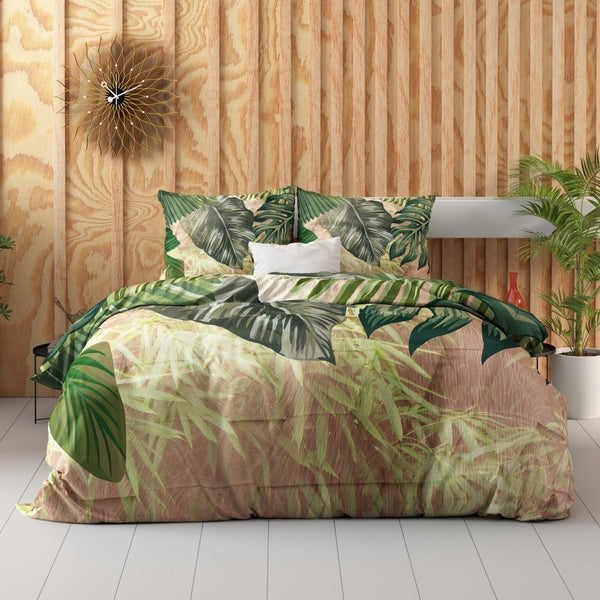 Duvet Cover Set Malva | Green | King Long - 240cm (W) x 220cm (L) - The Bedding & Blankets Store