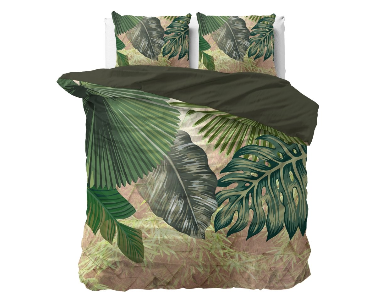 Duvet Cover Set Malva | Green | King Long - 240cm (W) x 220cm (L) - The Bedding & Blankets Store