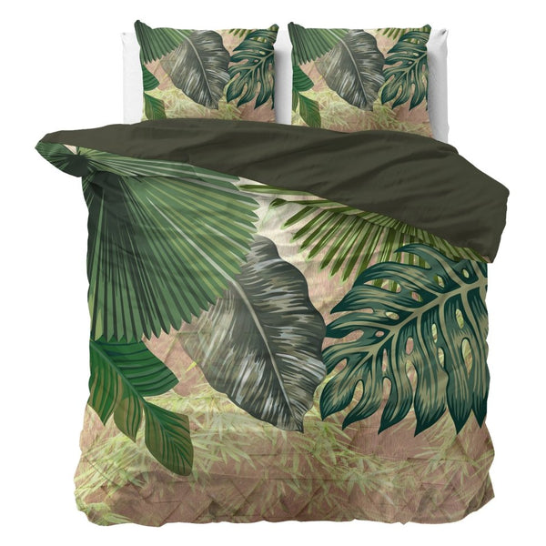 Duvet Cover Set Malva | Green | King Long - 240cm (W) x 220cm (L) - The Bedding & Blankets Store