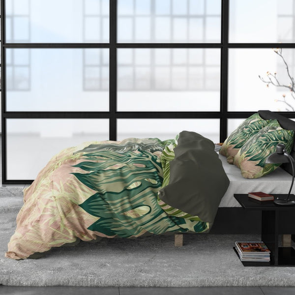 Duvet Cover Set Malva | Green | King Long - 240cm (W) x 220cm (L) - The Bedding & Blankets Store