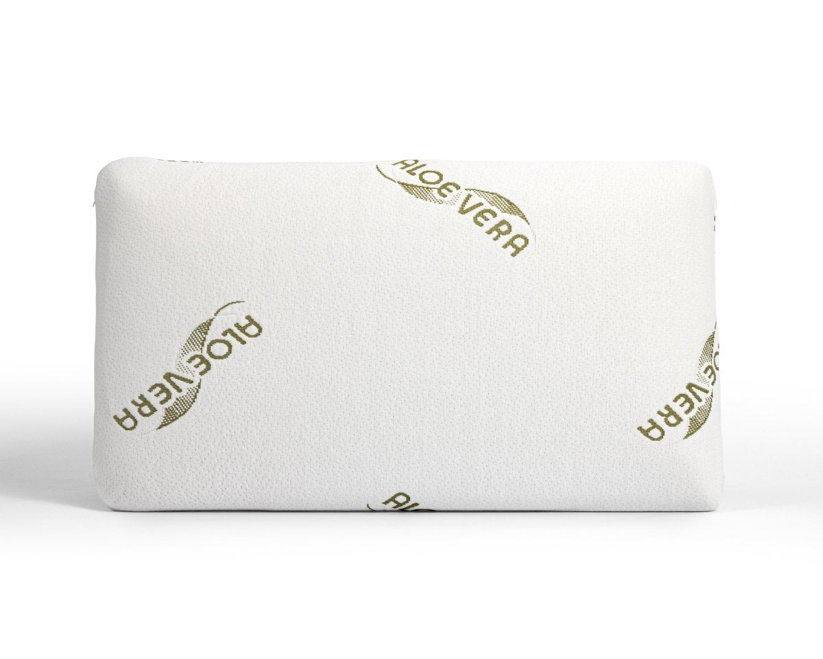 Ergonomic Orthopedic Aloe Vera Memory Foam Pillow | White | 70cm x 40cm x 12cm - The Bedding & Blankets Store