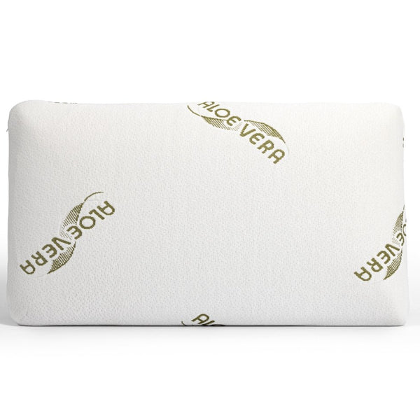 Ergonomic Orthopedic Aloe Vera Memory Foam Pillow | White | 70cm x 40cm x 12cm - The Bedding & Blankets Store