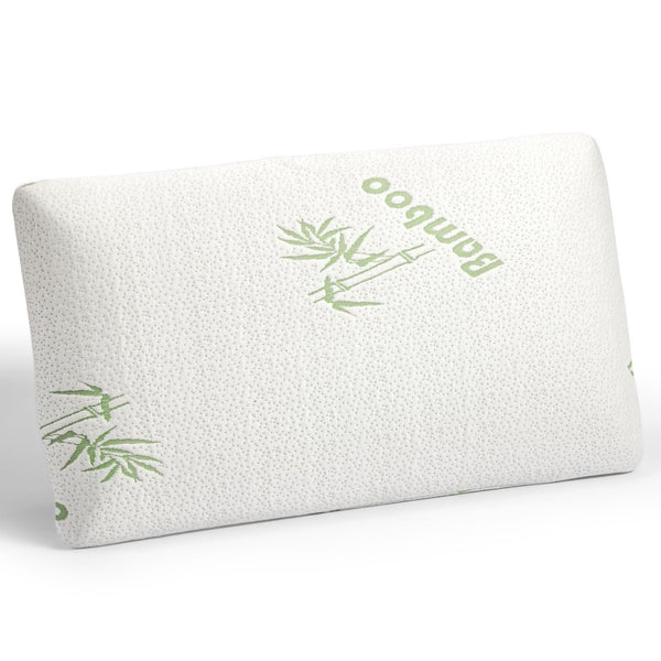 Ergonomic Orthopedic Bamboo Memory Foam Pillow | White | 70cm x 40cm x 12cm - The Bedding & Blankets Store