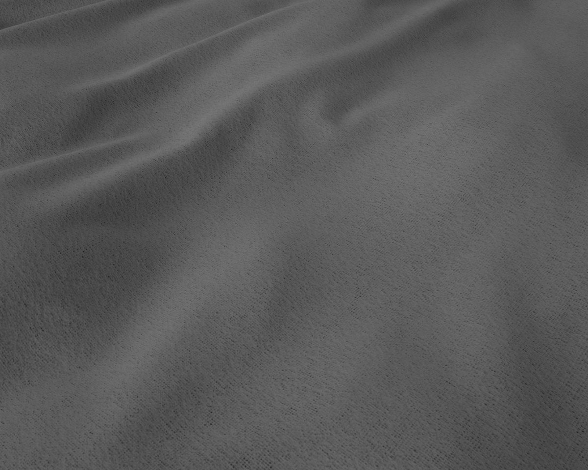 Flannel Cotton 2 in 1 Pillowcase | Anthracite | 60cm x 70cm - The Bedding & Blankets Store