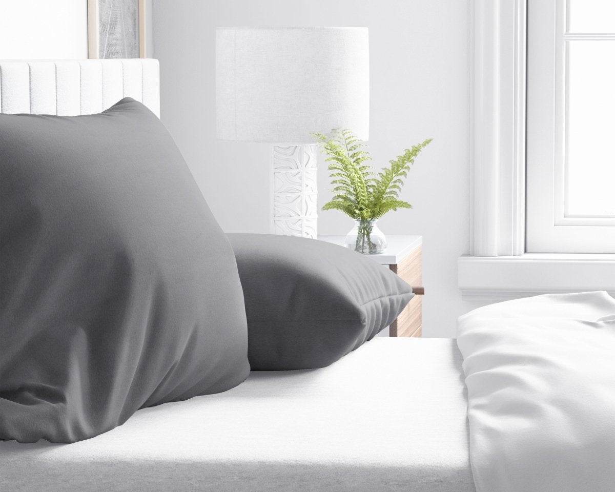Flannel Cotton 2 in 1 Pillowcase | Anthracite | 60cm x 70cm - The Bedding & Blankets Store