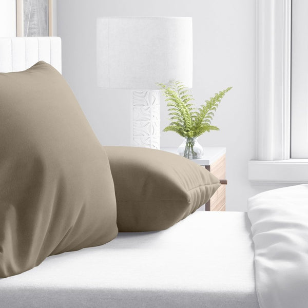 Flannel Cotton 2 in 1 Pillowcase | Taupe | 60cm x 70cm - The Bedding & Blankets Store