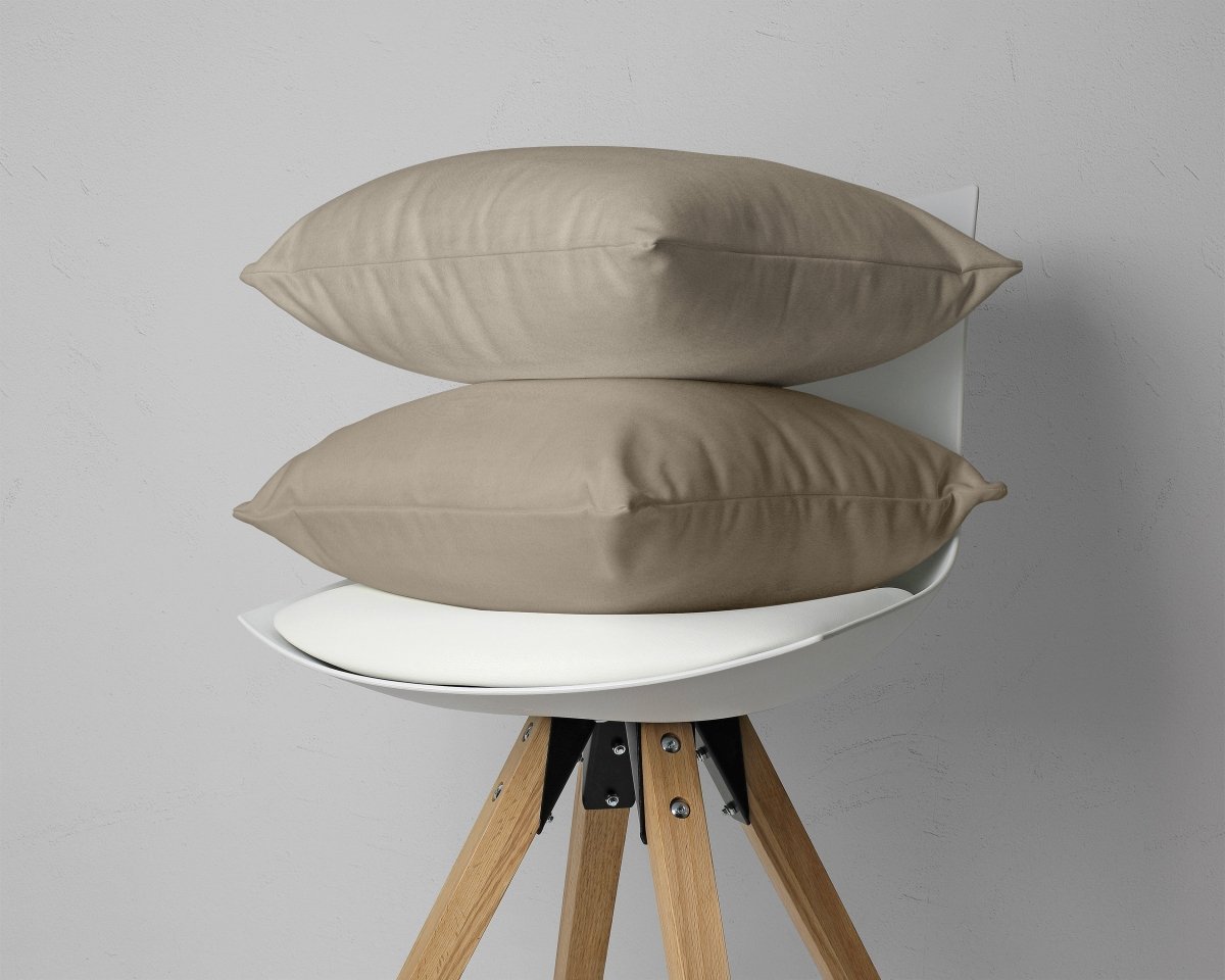 Flannel Cotton 2 in 1 Pillowcase | Taupe | 60cm x 70cm - The Bedding & Blankets Store