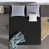 Jersey Mattress Topper Fitted Sheet | Black | Adjustable Single (EU) 70/80/90 x 200/220cm (L) x 15cm (D) - The Bedding & Blankets Store