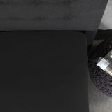 Jersey Mattress Topper Fitted Sheet | Black | Adjustable Single (EU) 70/80/90 x 200/220cm (L) x 15cm (D) - The Bedding & Blankets Store