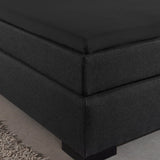 Jersey Mattress Topper Fitted Sheet | Black | Adjustable Single (EU) 70/80/90 x 200/220cm (L) x 15cm (D) - The Bedding & Blankets Store