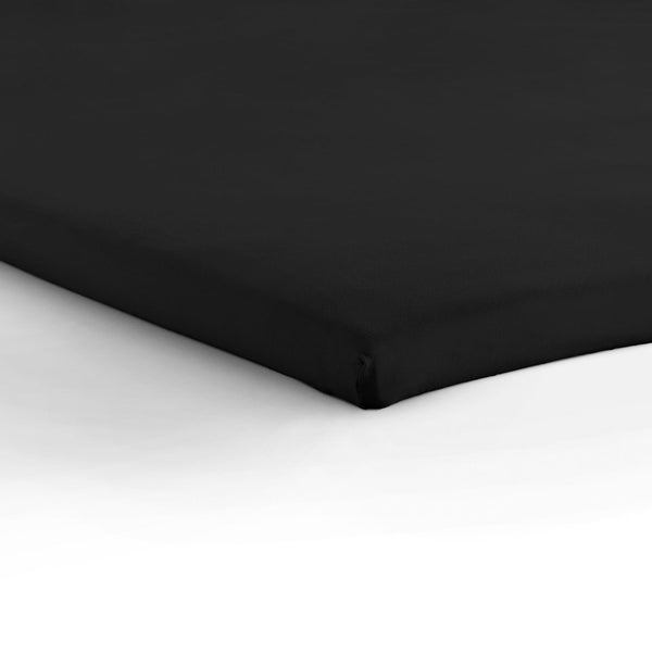 Jersey Mattress Topper Fitted Sheet | Black | Adjustable Single (EU) 70/80/90 x 200/220cm (L) x 15cm (D) - The Bedding & Blankets Store