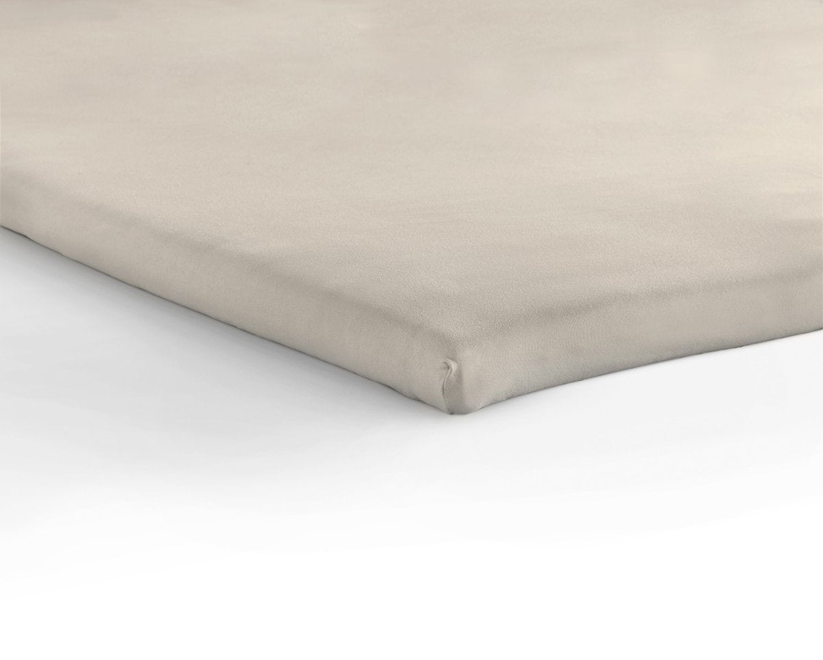 Jersey Mattress Topper Fitted Sheet | Cream | Adjustable Single (EU) 70/80/90 x 200/220cm (L) x 15cm (D) - The Bedding & Blankets Store