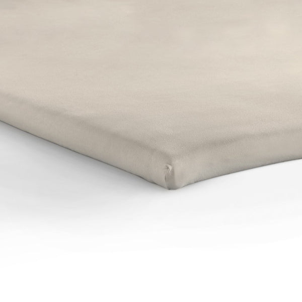 Jersey Mattress Topper Fitted Sheet | Cream | Adjustable Single (EU) 70/80/90 x 200/220cm (L) x 15cm (D) - The Bedding & Blankets Store