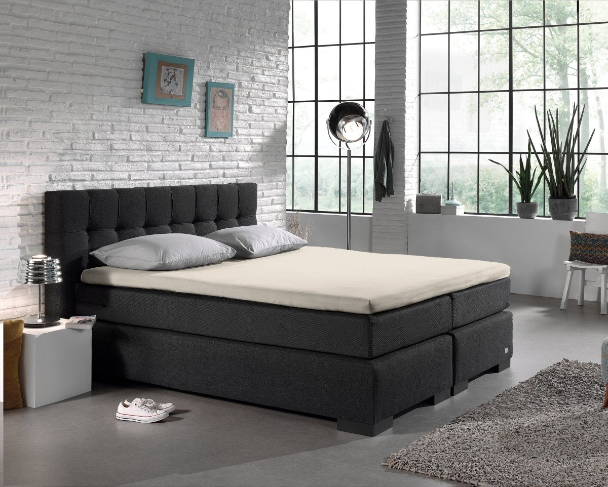 Jersey Mattress Topper Fitted Sheet | Cream | Adjustable Single (EU) 70/80/90 x 200/220cm (L) x 15cm (D) - The Bedding & Blankets Store
