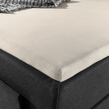 Jersey Mattress Topper Fitted Sheet | Cream | Adjustable Single (EU) 70/80/90 x 200/220cm (L) x 15cm (D) - The Bedding & Blankets Store