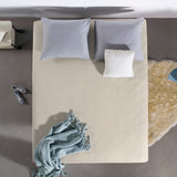 Jersey Mattress Topper Fitted Sheet | Cream | Adjustable Single (EU) 70/80/90 x 200/220cm (L) x 15cm (D) - The Bedding & Blankets Store