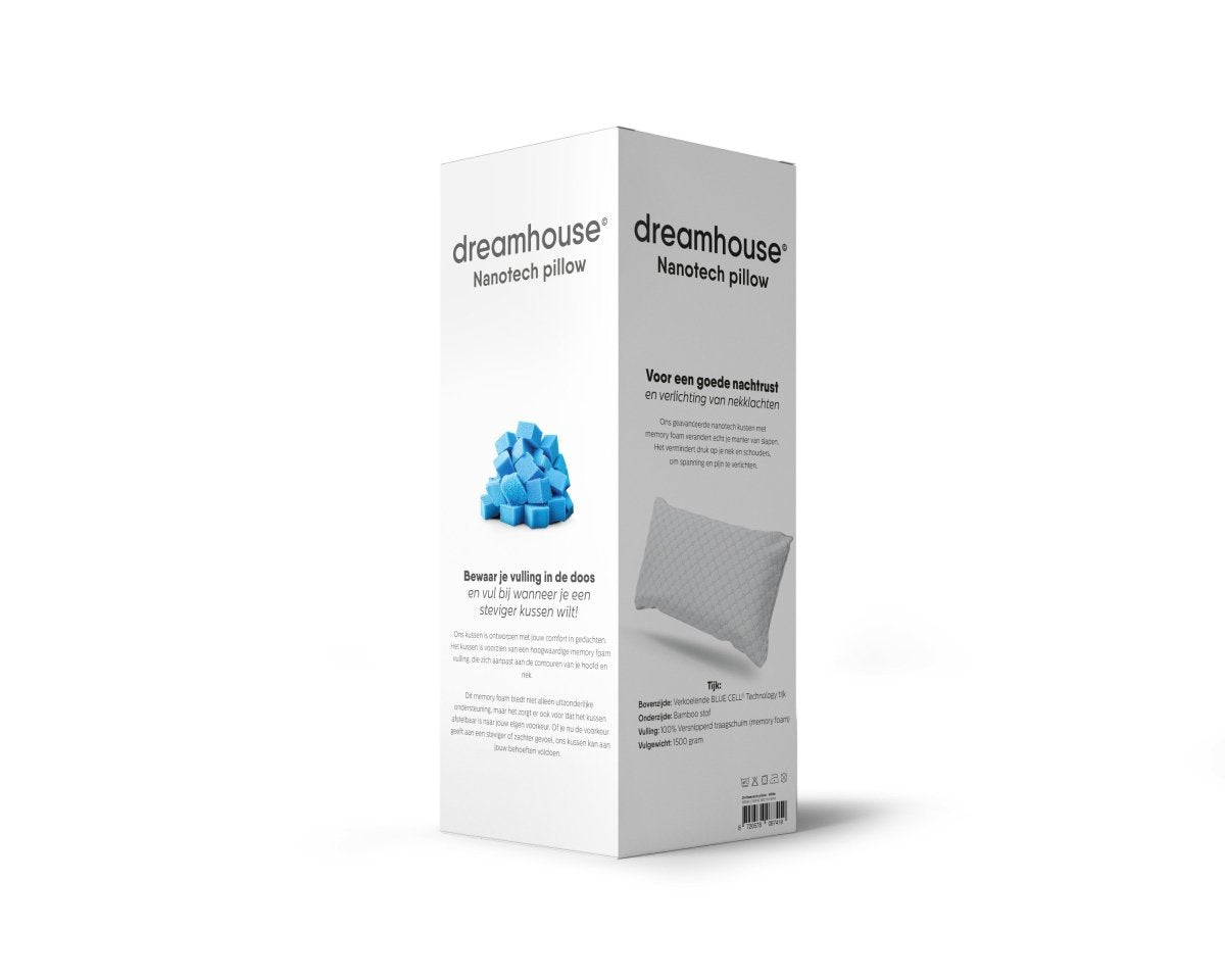 Nanotech Memory Foam Pillow | White | 50cm x 70cm - The Bedding & Blankets Store
