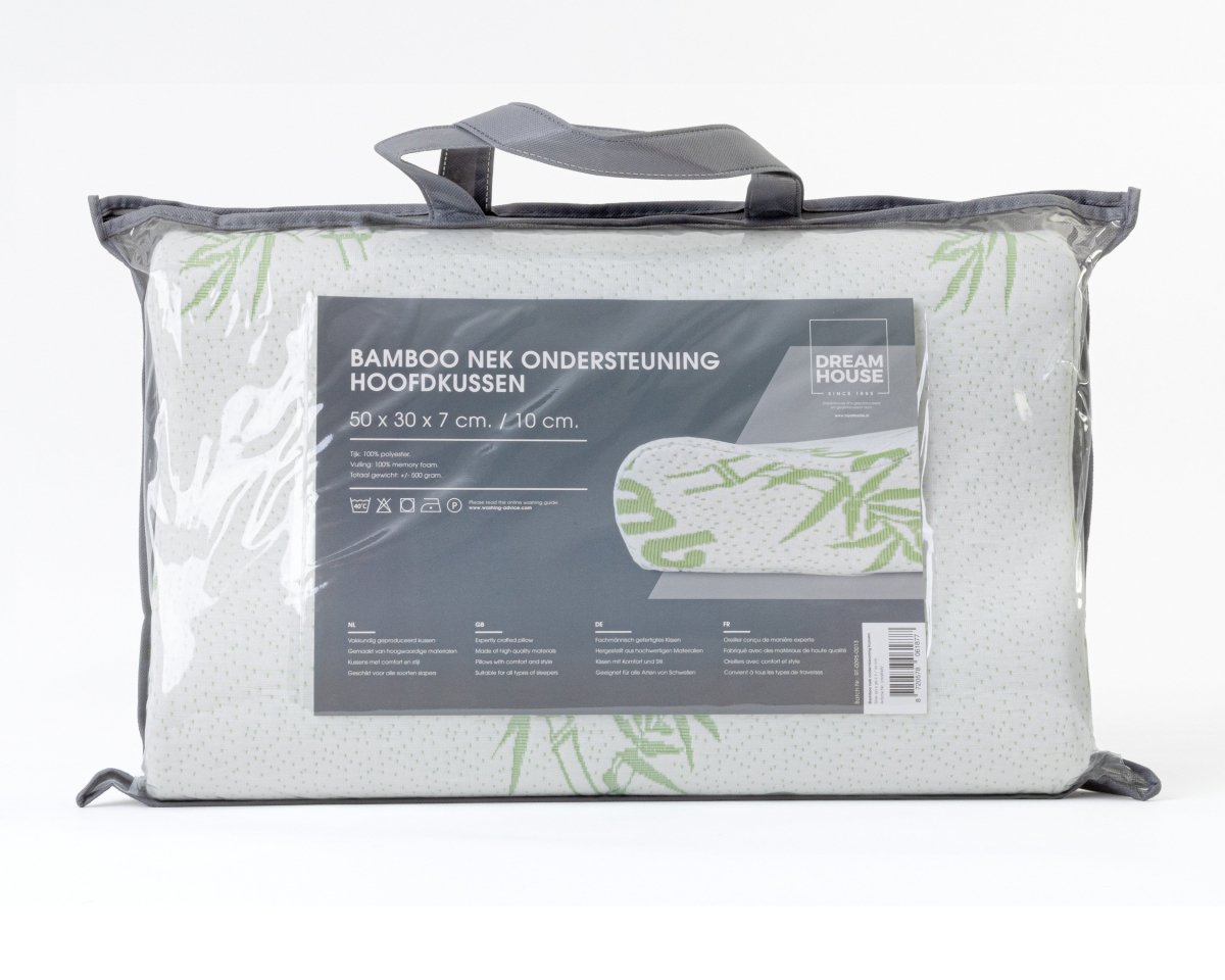 Orthopedic Bamboo Neck Support Pillow | White | 50cm x 30cm - The Bedding & Blankets Store