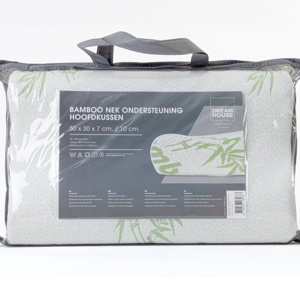Orthopedic Bamboo Neck Support Pillow | White | 50cm x 30cm - The Bedding & Blankets Store