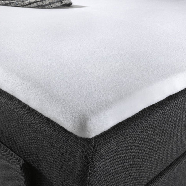 Polycotton Fitted Mattress Topper Protector Sheet | White | King 180cm (W) x 200/220cm (L) x 15cm (D) - The Bedding & Blankets Store