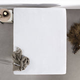 Polycotton Fitted Mattress Topper Protector Sheet | White | King 180cm (W) x 200/220cm (L) x 15cm (D) - The Bedding & Blankets Store