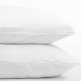Polycotton Molton Basic Line 2 in 1 Pillowcase | White | 60cm x 70cm - The Bedding & Blankets Store