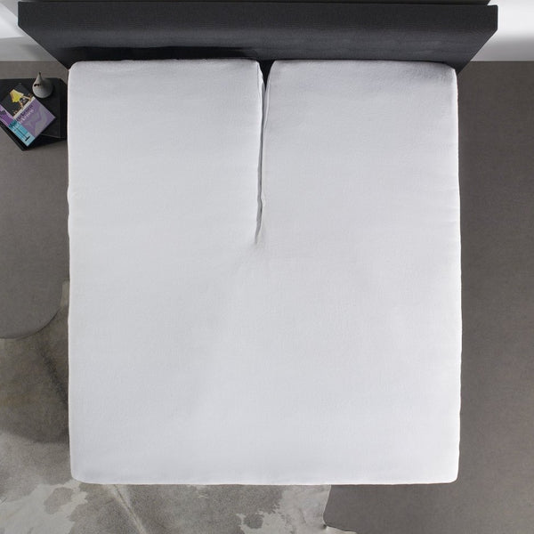 Polycotton Split - Top Fitted Mattress Protector Sheet | White | Super King 200cm (W) x 200/220cm (L) x 15cm (D) - The Bedding & Blankets Store