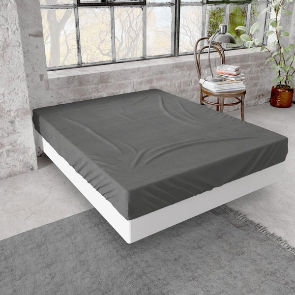 Premium Flannel Fitted Sheet | Anthracite Grey | Single 90 x 200/210cm (L) x 30cm (D) - The Bedding & Blankets Store