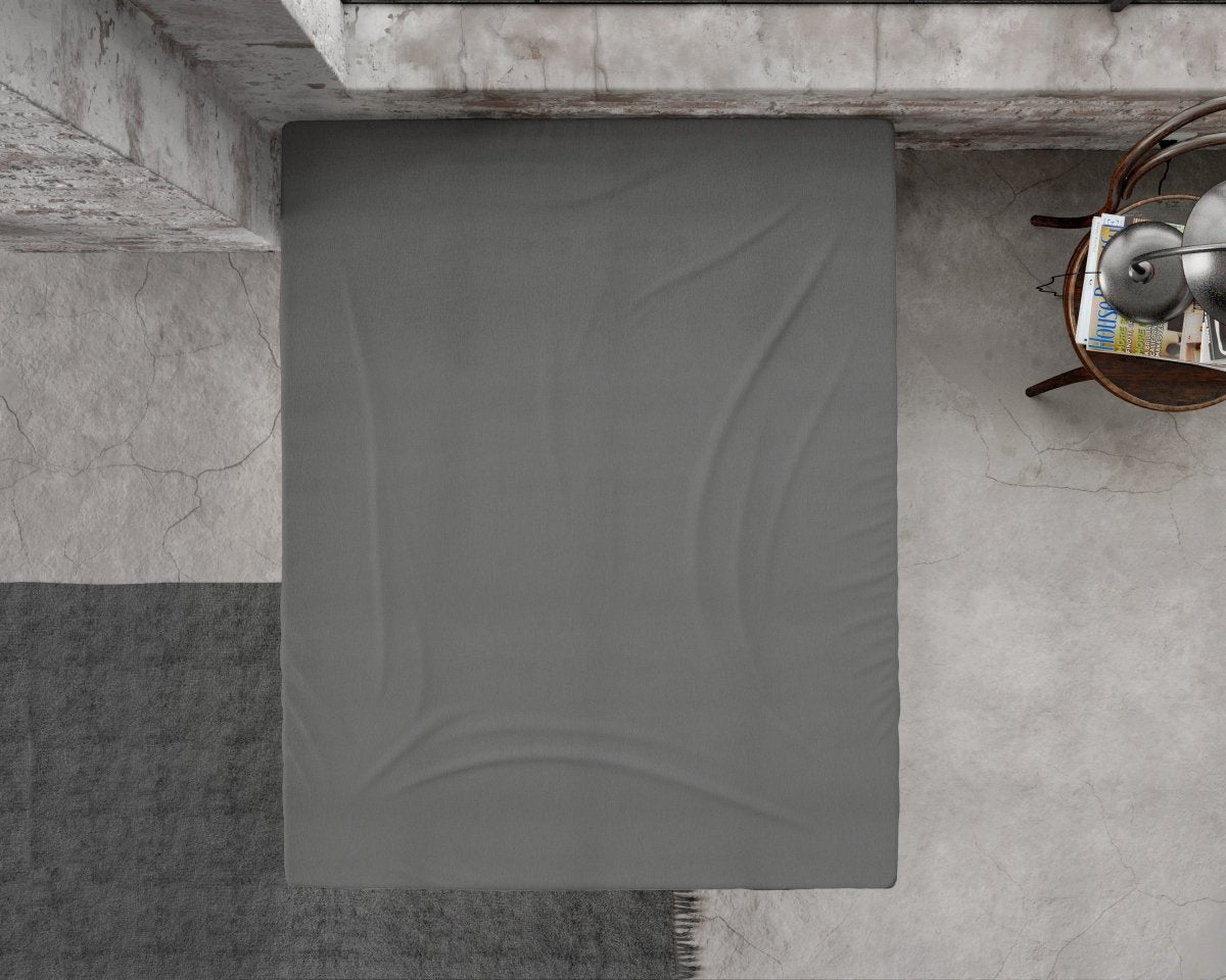 Premium Flannel Fitted Sheet | Anthracite Grey | Single 90 x 200/210cm (L) x 30cm (D) - The Bedding & Blankets Store