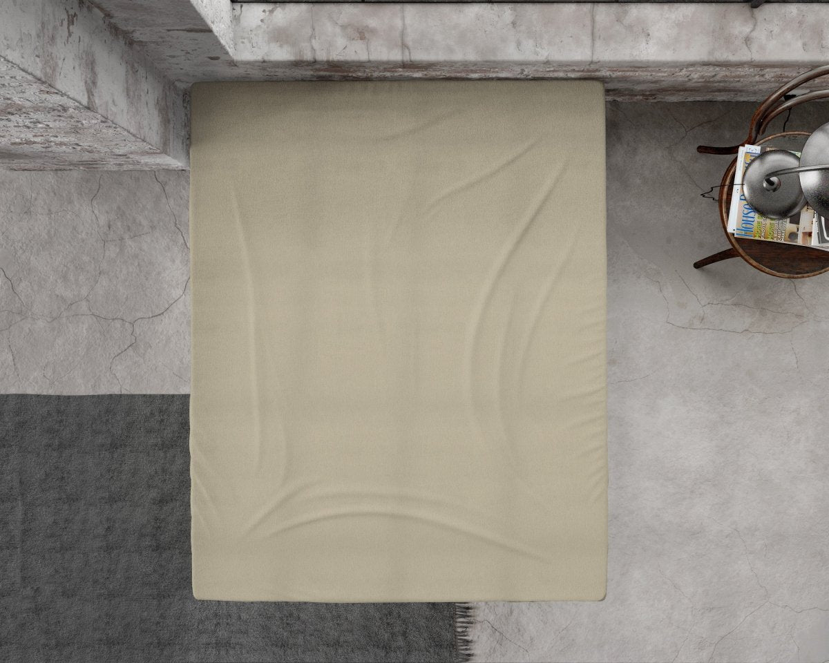 Premium Flannel Fitted Sheet | Taupe | Cradle 40 x 80cm (L) x 30cm (D) - The Bedding & Blankets Store