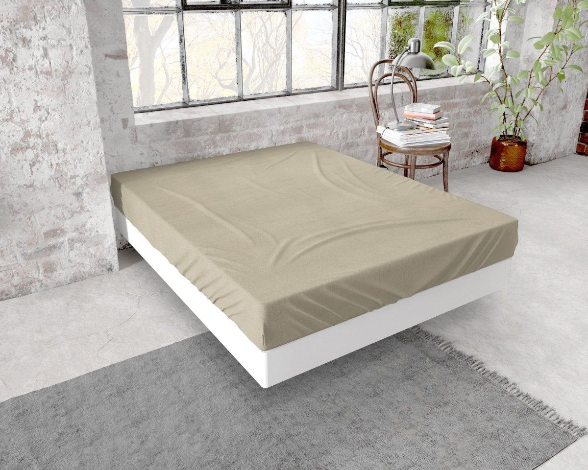 Premium Flannel Fitted Sheet | Taupe | Cradle 40 x 80cm (L) x 30cm (D) - The Bedding & Blankets Store
