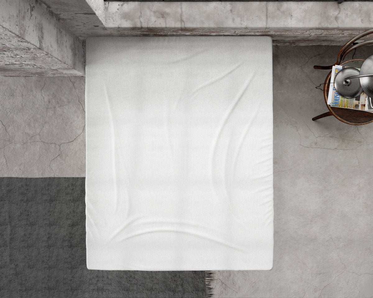 Premium Flannel Fitted Sheet | White | Single 90 x 200/210cm (L) x 30cm (D) - The Bedding & Blankets Store