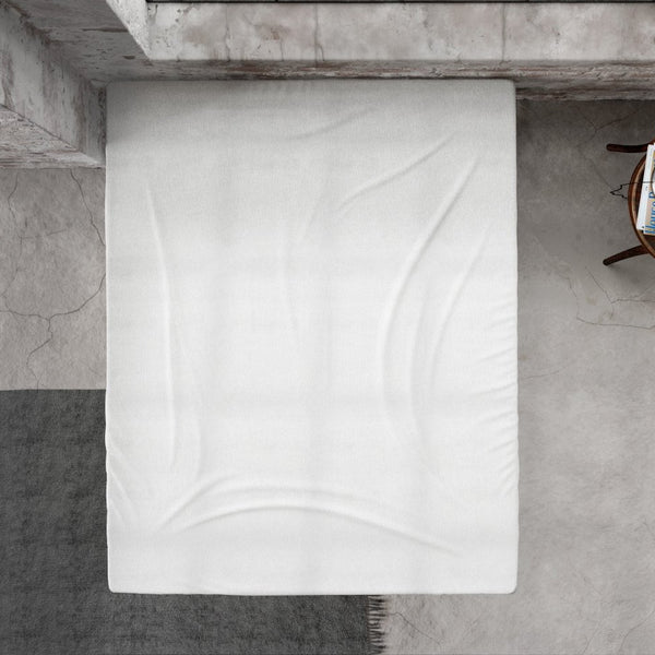 Premium Flannel Fitted Sheet | White | Single 90 x 200/210cm (L) x 30cm (D) - The Bedding & Blankets Store