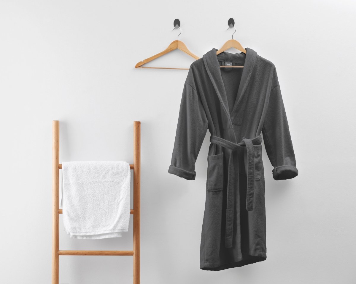 Premium Soft Terry Bathrobe | Anthracite Grey | S - M - The Bedding & Blankets Store