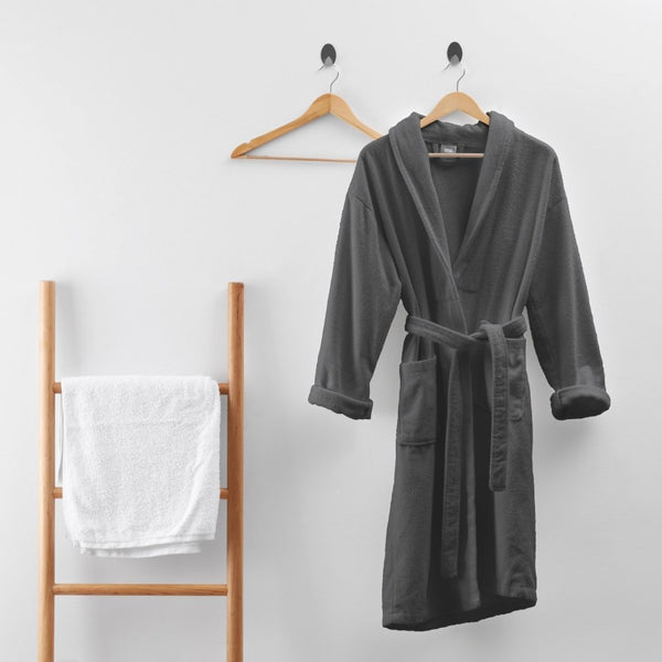 Premium Soft Terry Bathrobe | Anthracite Grey | S - M - The Bedding & Blankets Store