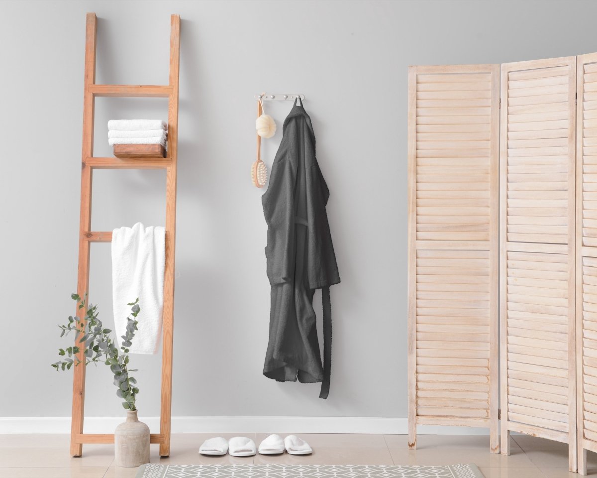 Premium Soft Terry Bathrobe | Anthracite Grey | S - M - The Bedding & Blankets Store