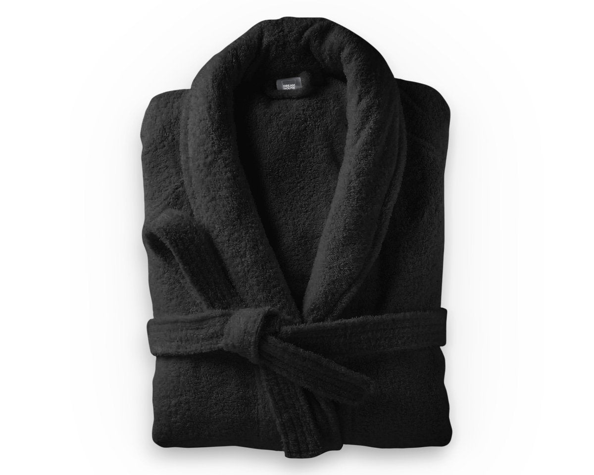 Premium Soft Terry Bathrobe | Black | S - M - The Bedding & Blankets Store