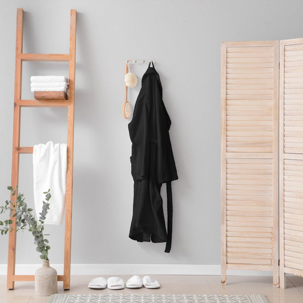 Premium Soft Terry Bathrobe | Black | S - M - The Bedding & Blankets Store