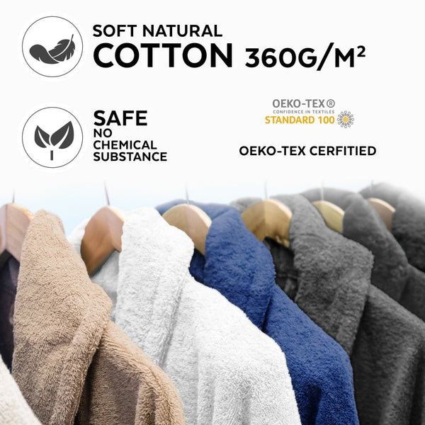 Premium Soft Terry Bathrobe | Black | S - M - The Bedding & Blankets Store