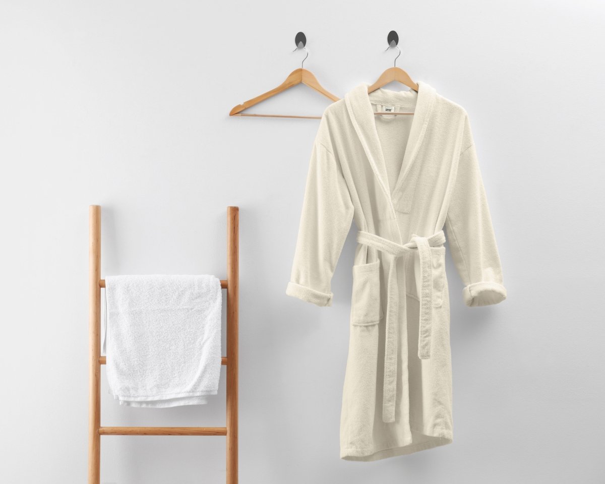Premium Soft Terry Bathrobe | Cream | S - M - The Bedding & Blankets Store