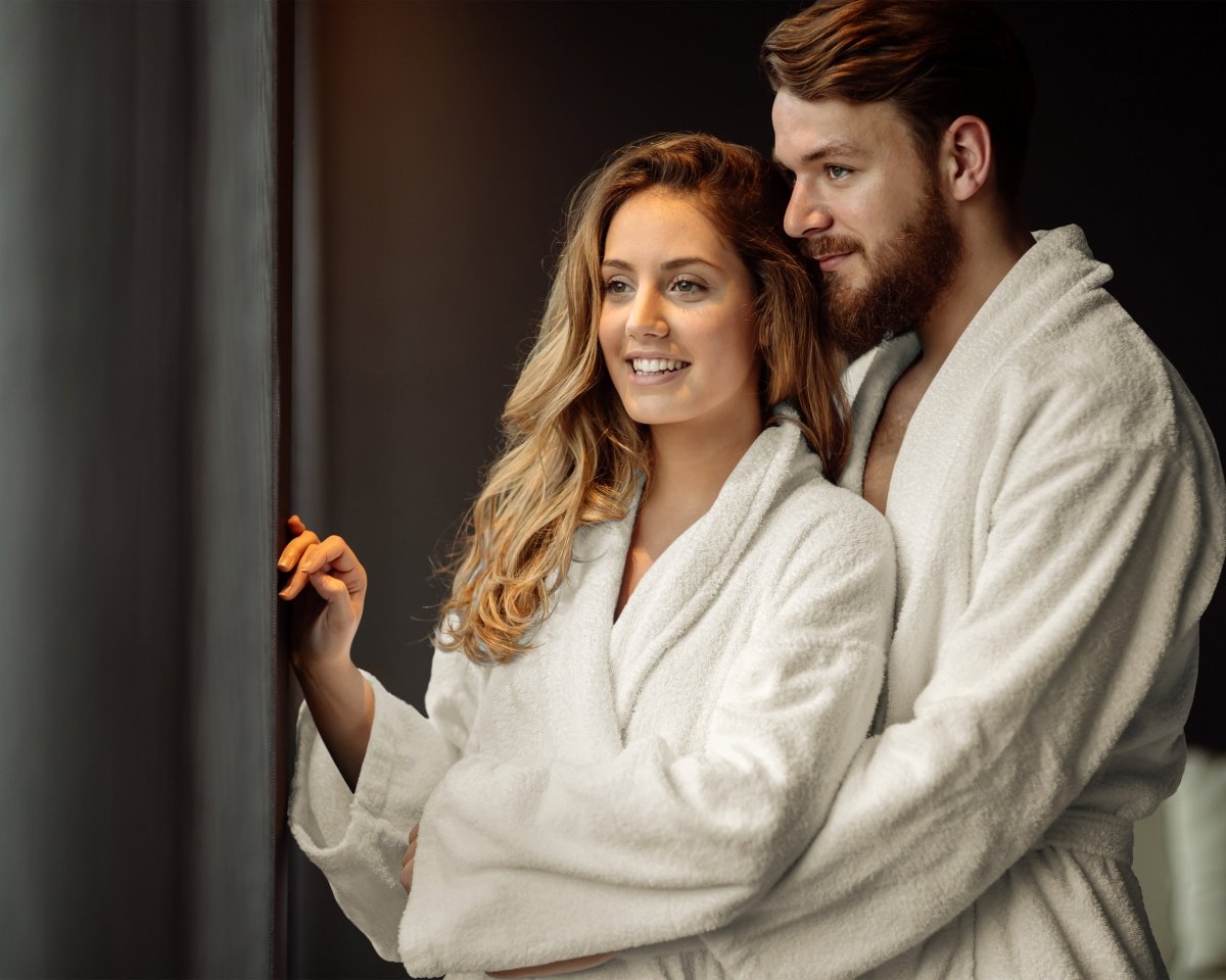 Premium Soft Terry Bathrobe | Cream | S - M - The Bedding & Blankets Store