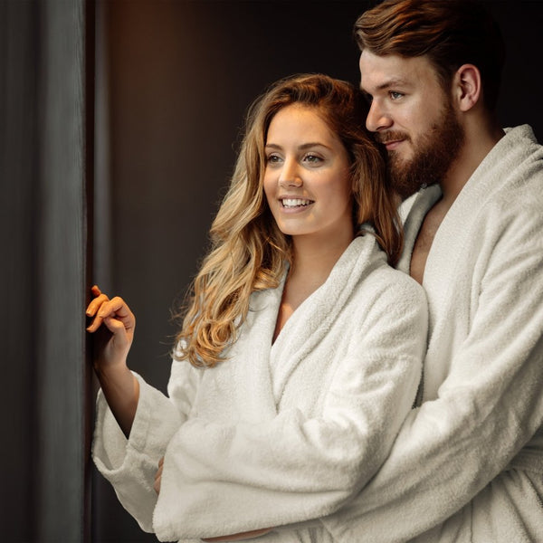 Premium Soft Terry Bathrobe | Cream | S - M - The Bedding & Blankets Store