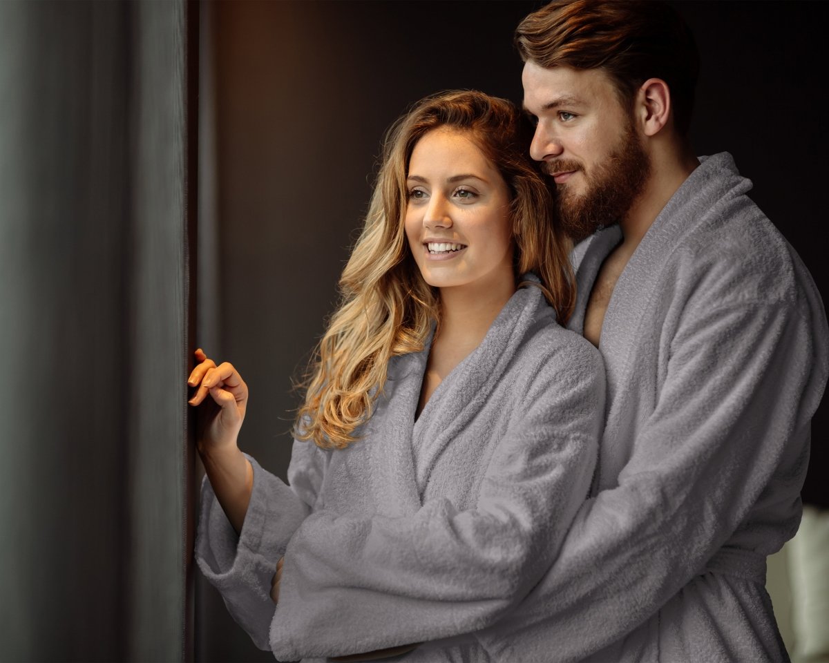 Premium Soft Terry Bathrobe | Grey | S - M - The Bedding & Blankets Store