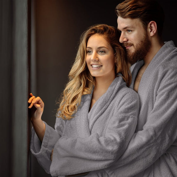 Premium Soft Terry Bathrobe | Grey | S - M - The Bedding & Blankets Store