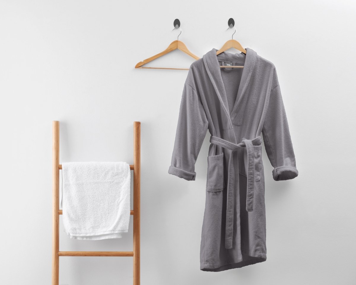 Premium Soft Terry Bathrobe | Grey | S - M - The Bedding & Blankets Store