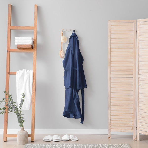 Premium Soft Terry Bathrobe | Navy | S - M - The Bedding & Blankets Store