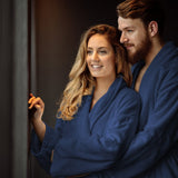 Premium Soft Terry Bathrobe | Navy | S - M - The Bedding & Blankets Store