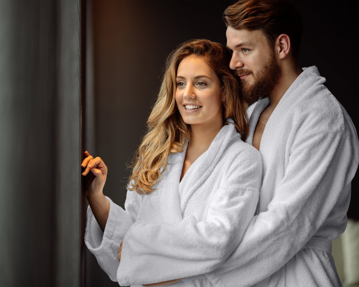 Premium Soft Terry Bathrobe | White | S - M - The Bedding & Blankets Store
