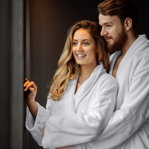 Premium Soft Terry Bathrobe | White | S - M - The Bedding & Blankets Store