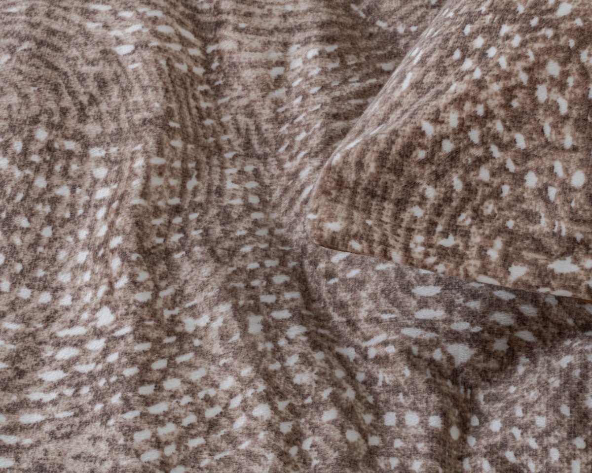 Printed Velvet & Cotton Duvet Cover Set Signature Aria | Brown | Single - 135cm (W) x 200cm (L) - The Bedding & Blankets Store